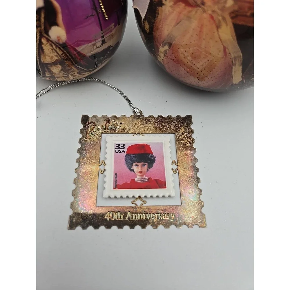 Vintage Mattel Barbie Christmas Holiday Ornaments Lot‎ of 3
